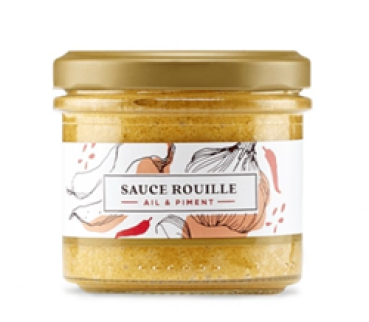 Glas Rouille mit Knoblauch und Chili – bretonische Feinkost